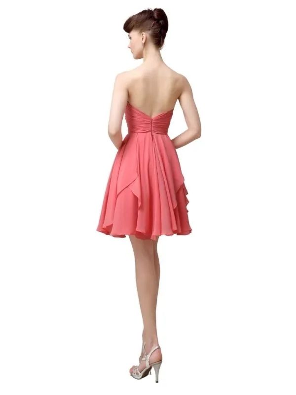 Sweetheart Chiffon A-line Knee-Length Short Bridesmaid Dresses sold by ChicSew product image thumbnail 3