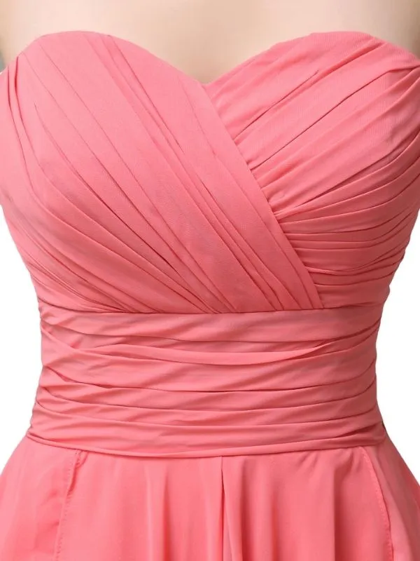 Sweetheart Chiffon A-line Knee-Length Short Bridesmaid Dresses sold by ChicSew product image thumbnail 2