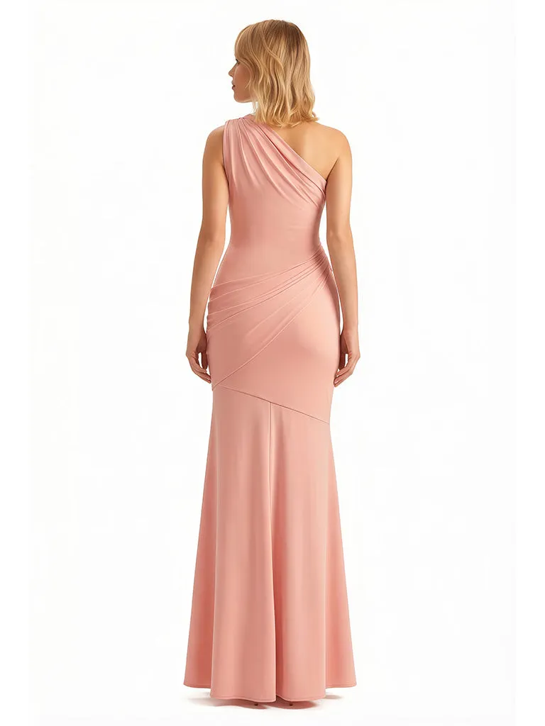 Elegant One Shoulder Side Slit Mermaid Jersey Long Formal Dresses For Women sold by ChicSew product image thumbnail 2