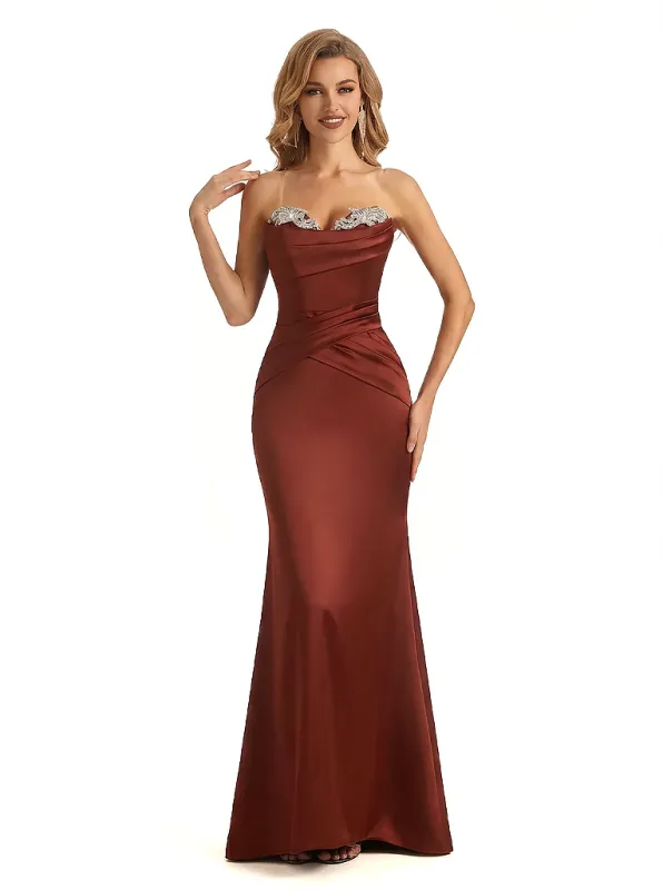 Sexy Sweetheart Lace Mermaid Silky Satin Long Formal Dresses Side Slit sold by ChicSew