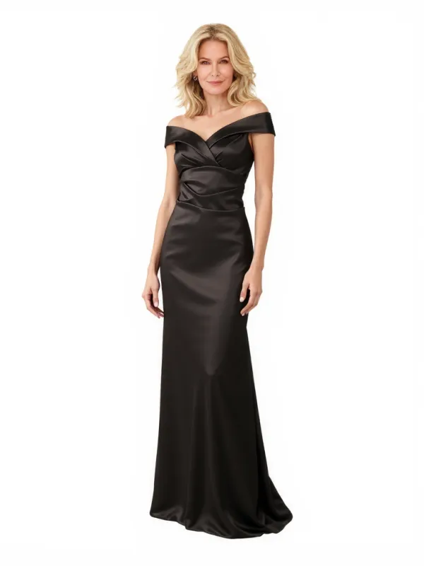 Elegant Off The Shoulder Satin Mermaid Simple Long Mother of the Bride Dresses sold by ChicSew