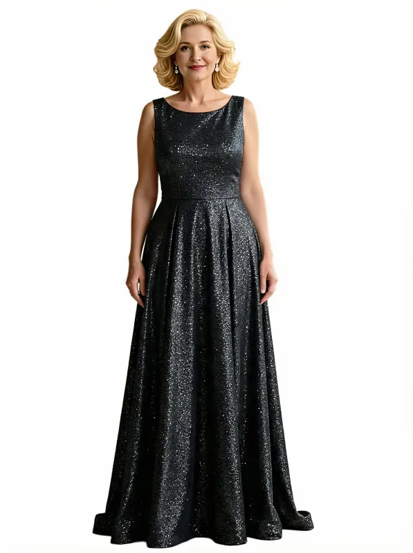 Glitter Jersey Scoop Sleeveless A-line Floor Length Mother of the Brides Dresses sold by ChicSew
