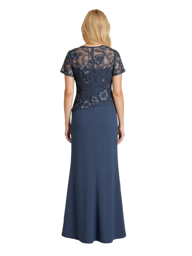 Trendy Short Sleeves Lace Chiffon A-line Mother of The Bride Dresses Slit sold by ChicSew product image thumbnail 2