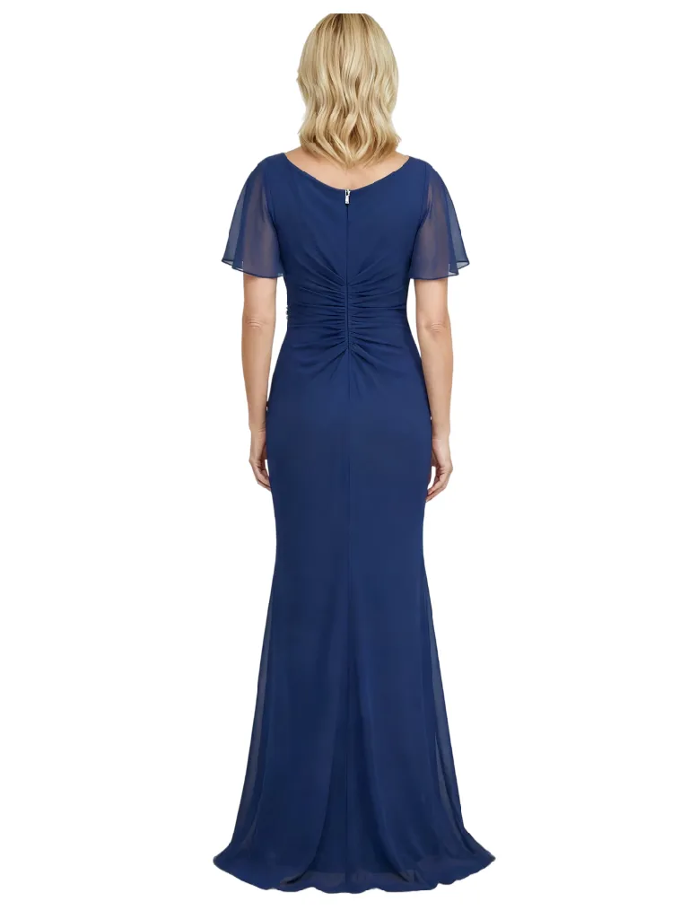 Elegant Chiffon Flutter Sleeves Mermaid Long Mother of The Bride Dresses Side Slit sold by ChicSew product image thumbnail 2