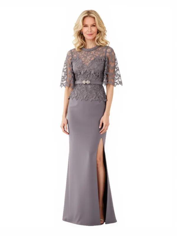 Modern Satin Jewel Lace Mermaid Long Mother Of The Bride and Groom Dresses Slit sold by ChicSew