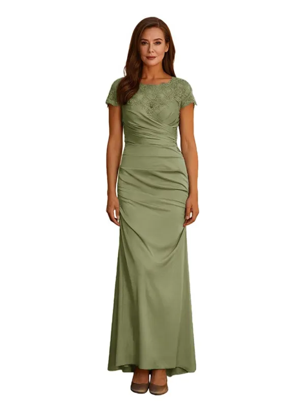 Elegant Cap Sleeves Lace Applique Chiffon Mermaid Mother Of The Bride Dresses sold by ChicSew