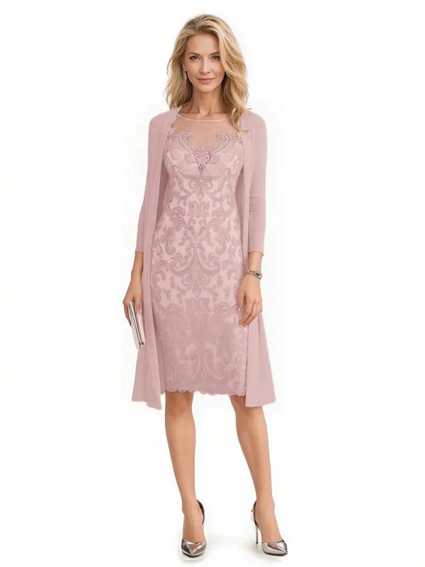 Elegant Jewel 3/4 Sleeves Chiffon Lace Mother Of The Bride Dresses With Jacket sold by ChicSew