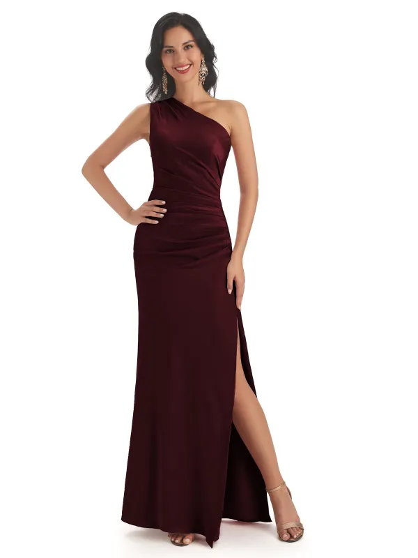 Side Slit Winter Mermaid Satin Maxi Bridesmaid Dresses sold by ChicSew