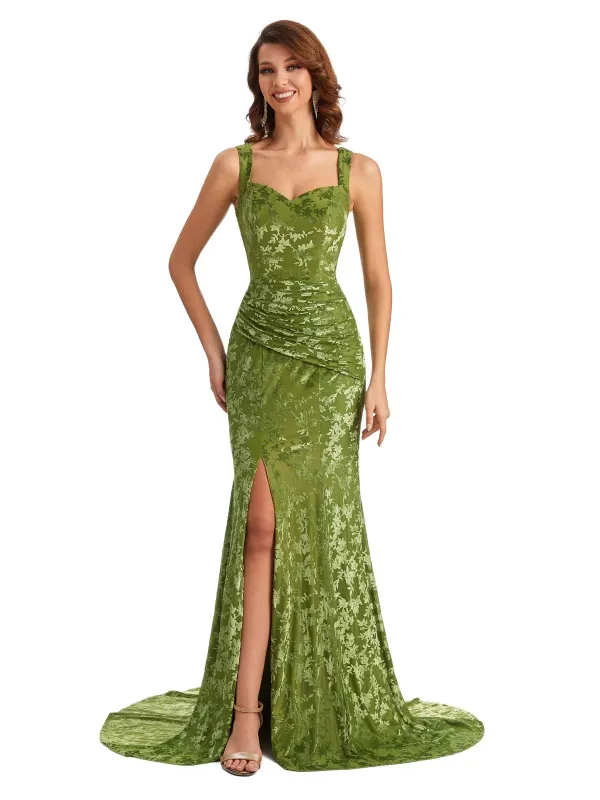 Mermaid Winter Velvet Long Maid of Honor Dresses sold by ChicSew