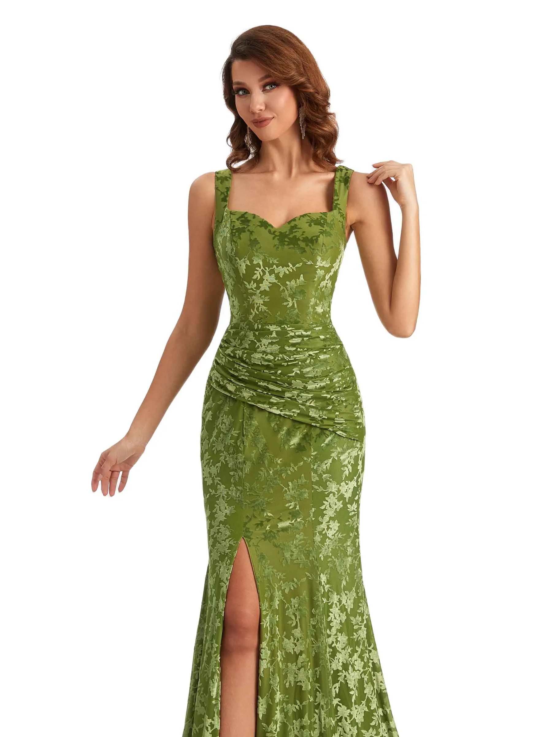 Mermaid Winter Velvet Long Maid of Honor Dresses sold by ChicSew product image thumbnail 2