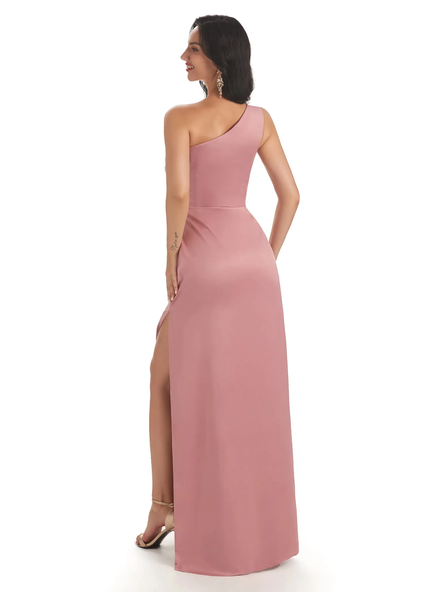 Side Slit Spring Mermaid Satin Maxi Bridesmaid Dresses sold by ChicSew product image thumbnail 3