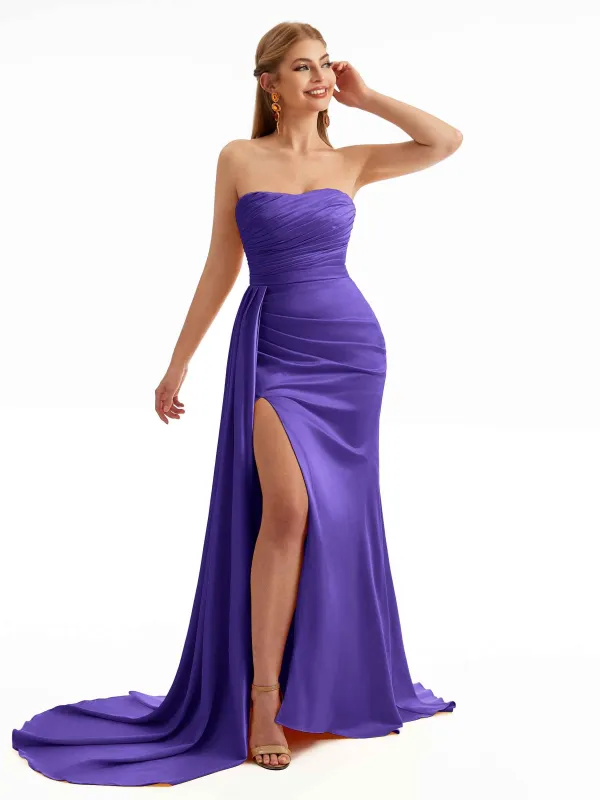 Sweetheart Sexy Fall Satin Mermaid Bridesmaid Dresses sold by ChicSew