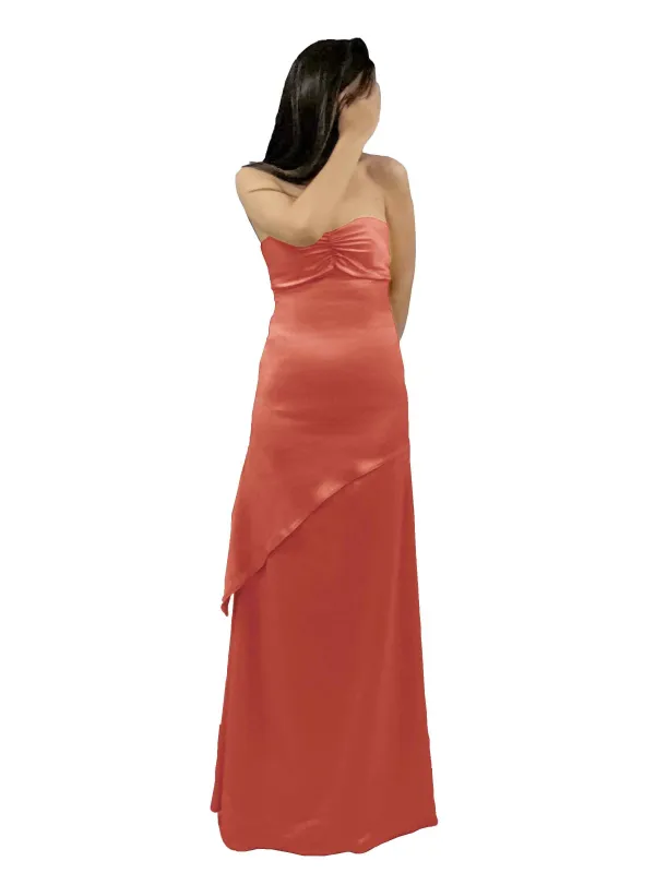 Fall Sweetheart Mermaid Long Satin Bridesmaid Dresses sold by ChicSew