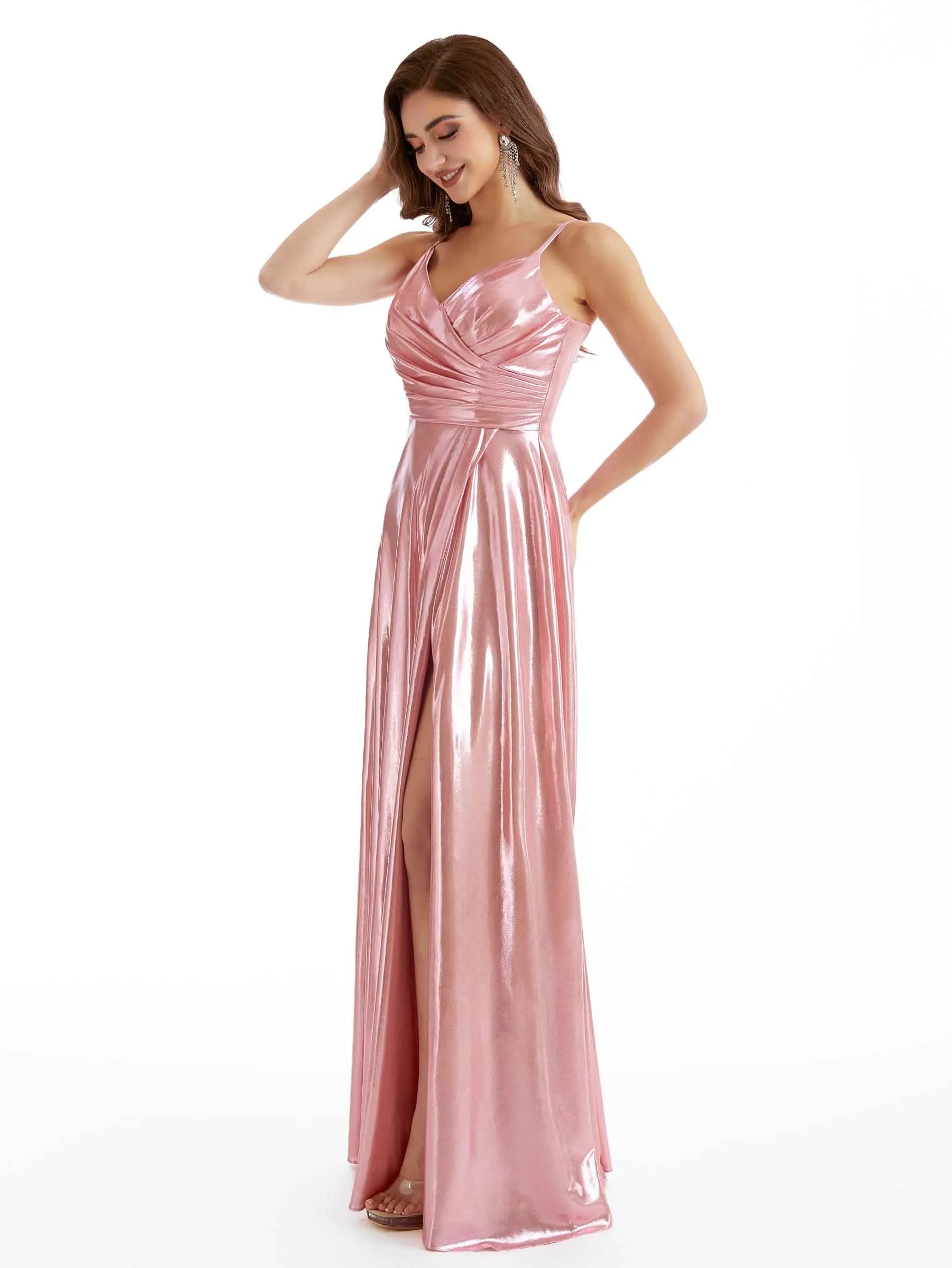 Sexy Mermaid Pleated Side Slit Women's Liquid Metallic Dresses Online sold by ChicSew product image thumbnail 5