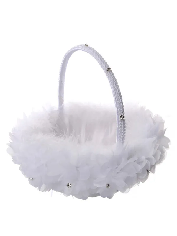 Creative Handmade Ostrich Feather Wedding Flower Basket, HL-5619 sold by ChicSew