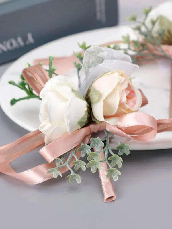 New Wedding Bridal Wrist Flower Handmade Artificial Men Corsage Rose Flower, SWH61440 sold by ChicSew