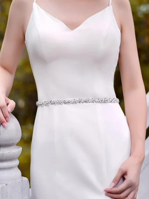 Sparkly Luxury Beaded Thin Brides Sash For Wedding,S308 made by ChicSew