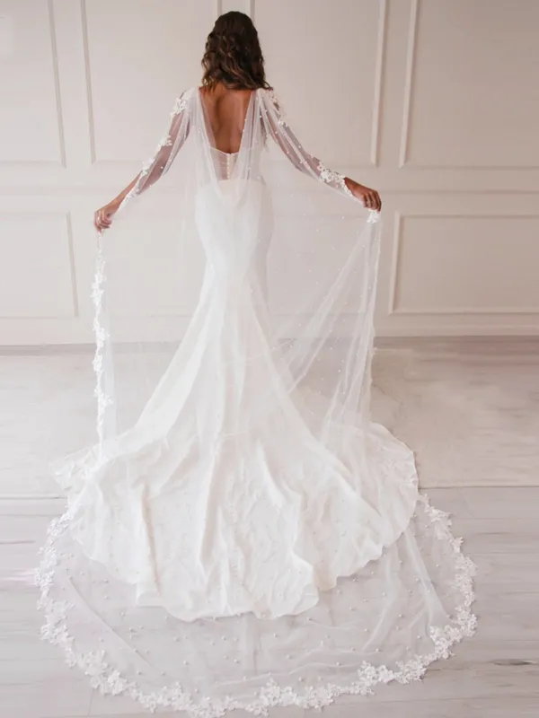 Elegant Pearl Tail Lace Shawl, VG59 made by ChicSew