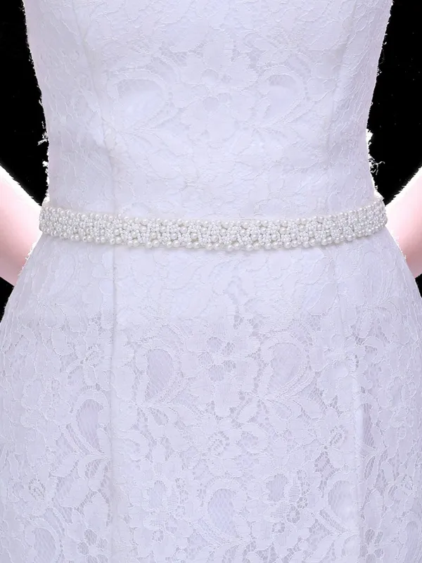 Simple Elegant Pearl Handmade Brides Sash For Wedding,S204 sold by ChicSew