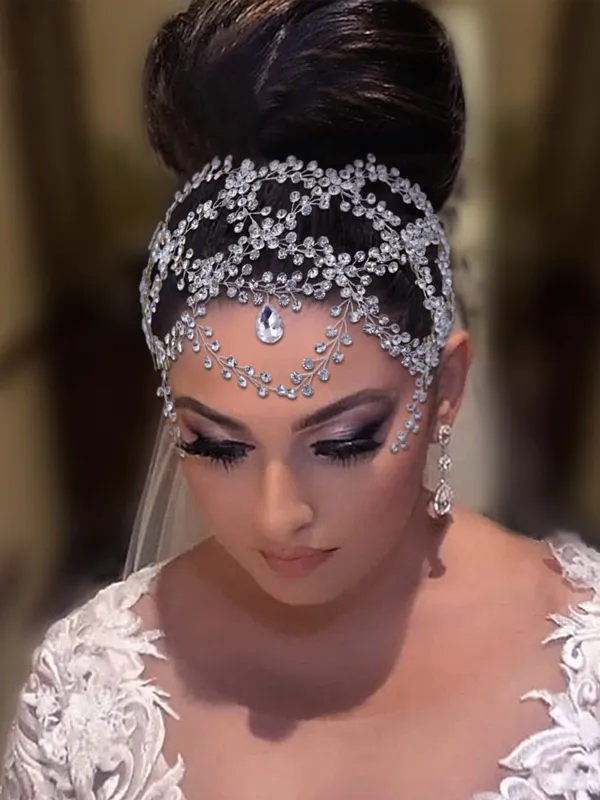 Sparkly Luxury Rhinestone Cross Headwear with Forehead Hair Accessories for Women, HP471 sold by ChicSew