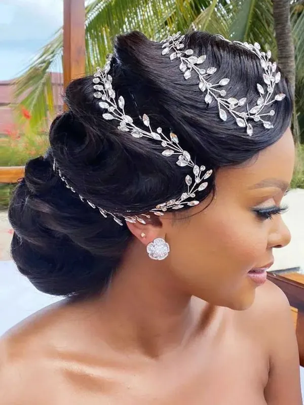 Sparkly Handmade Rhinestone Long Chain Judgment Headwear Extended Hair Band, HP394 made by ChicSew