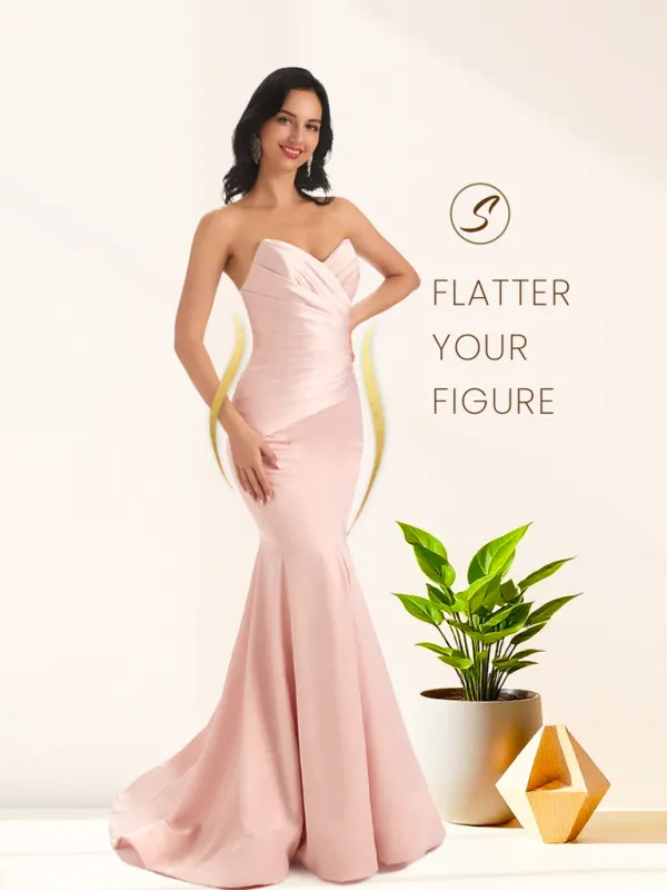 Sexy Soft Satin Sweetheart Unique Floor-Length Long Mermaid Bridesmaid Dresses sold by ChicSew