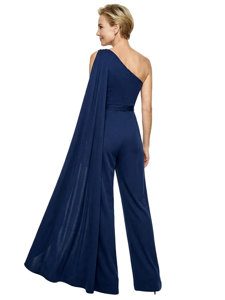 Chic One Shoulder Satin Pantsuits For Mother Of The Bride sold by ChicSew product image thumbnail 3