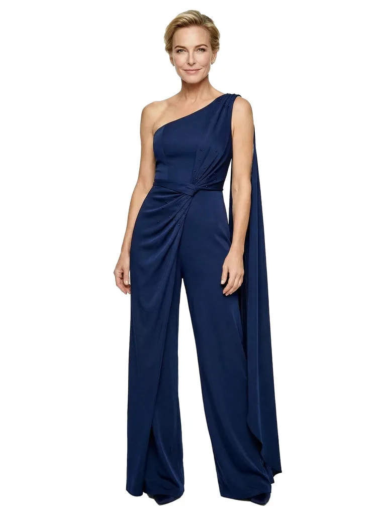Chic One Shoulder Satin Pantsuits For Mother Of The Bride sold by ChicSew