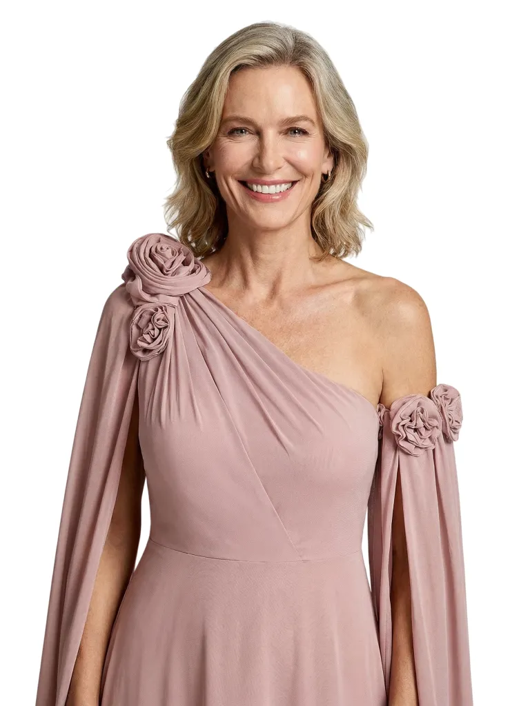 Unique Asymmetrical Long Sleeves Chiffon Mother of the Bride dresses sold by ChicSew product image thumbnail 2