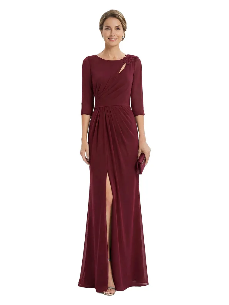 Modern Chiffon Long sleeves Mother Of The Bride Gown With Side Slit sold by ChicSew