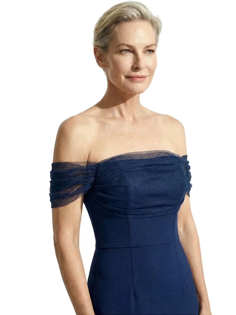 Unique Lace Handmade Flower Off Shoulder Mermaid Mother Of The Bride Gown sold by ChicSew product image thumbnail 2