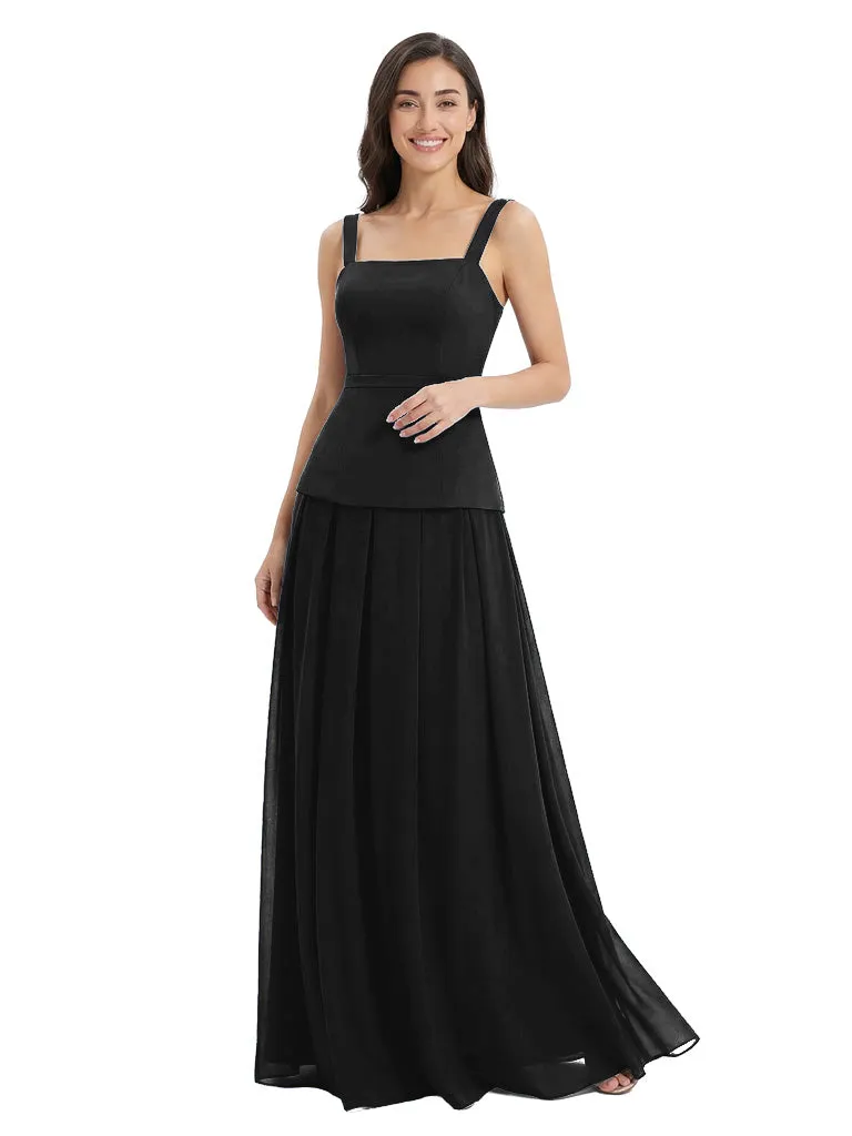 Classy Square Neck Sleeveless A-Line Mother of the Bride Dress sold by ChicSew product image thumbnail 4