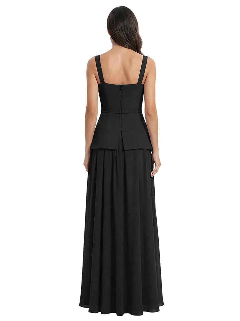 Classy Square Neck Sleeveless A-Line Mother of the Bride Dress sold by ChicSew product image thumbnail 3