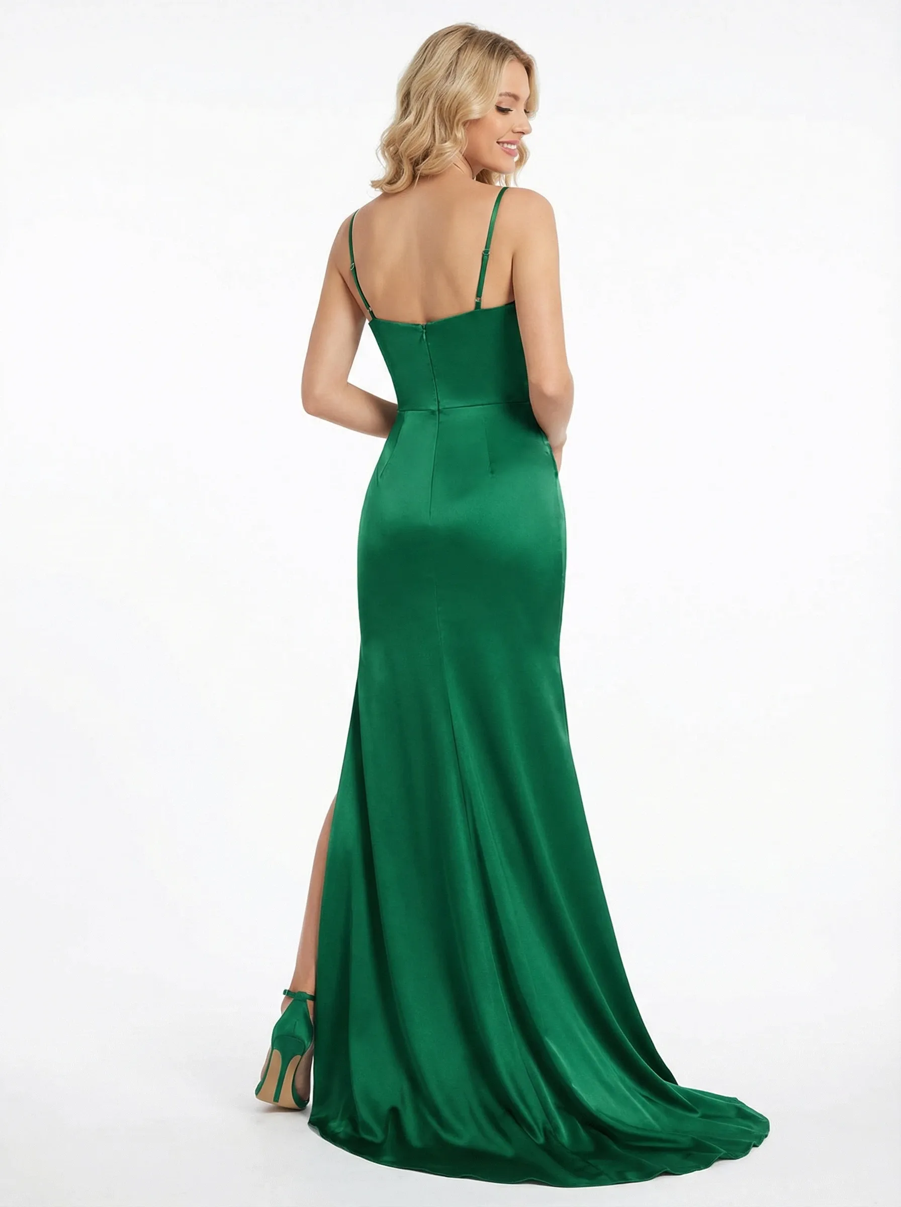 ChicSew Chic Ruffles Sweetheart Spaghetti Straps Long Prom Dress with Slit sold by ChicSew product image thumbnail 3