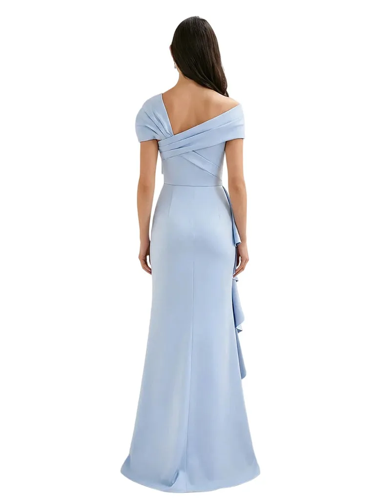 Fancy Asymmetrical Ruffles Mermaid Mother Of The Bride Satin Formal Gown sold by ChicSew product image thumbnail 2