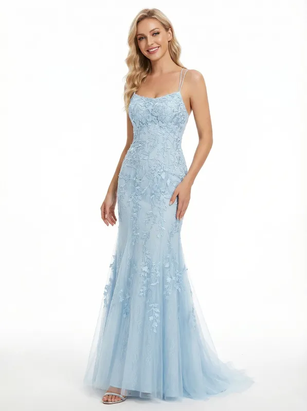 Glamorous Floral Lace  Mermaid Gown Chic Strapless Long Prom Dress sold by ChicSew