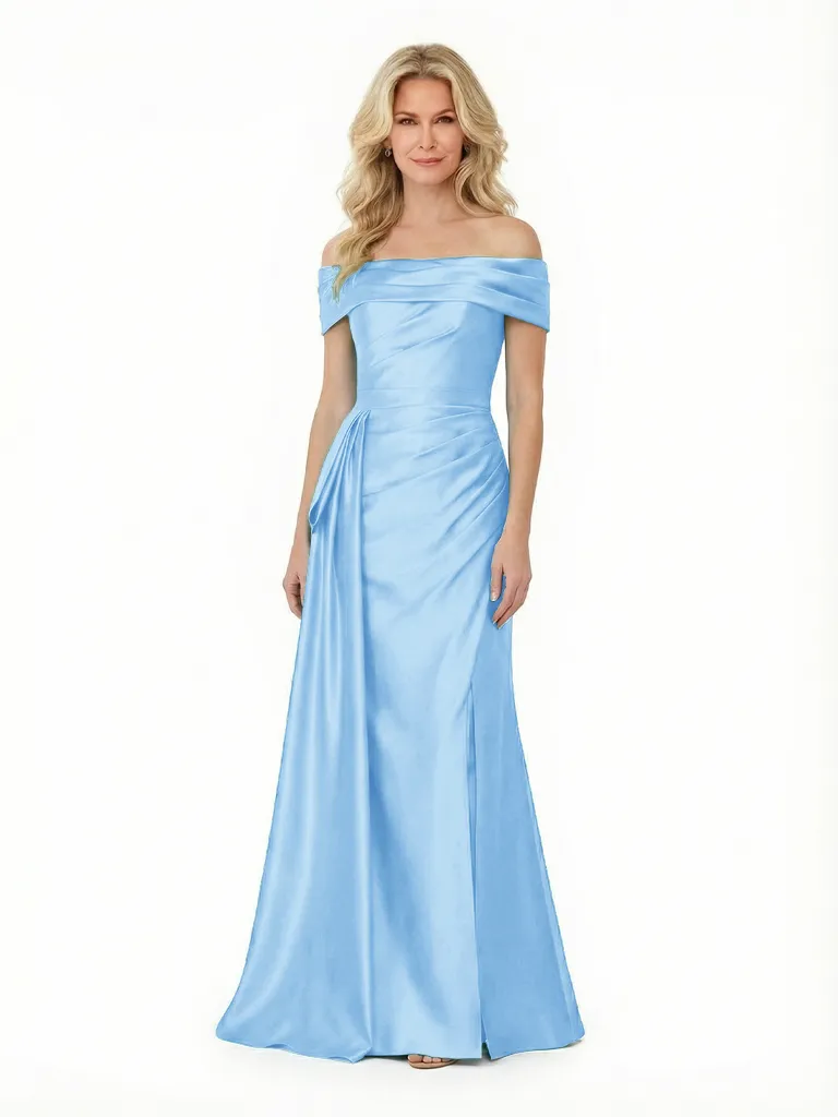 Stunning Off The Shoulder Mermaid Dress For Mother Of The Groom With Waist Drape sold by ChicSew product image thumbnail 4