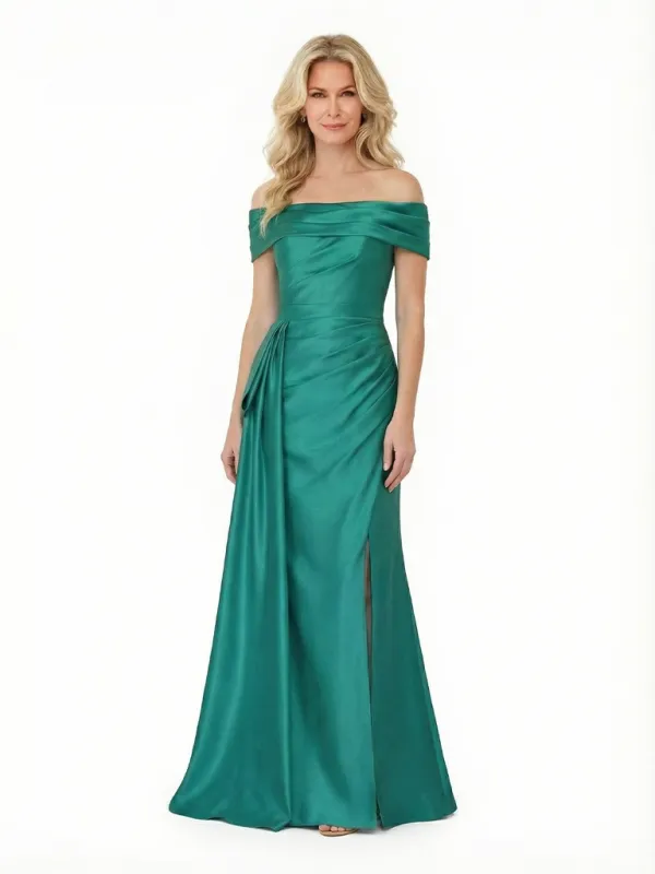 Stunning Off The Shoulder Mermaid Dress For Mother Of The Groom With Waist Drape sold by ChicSew