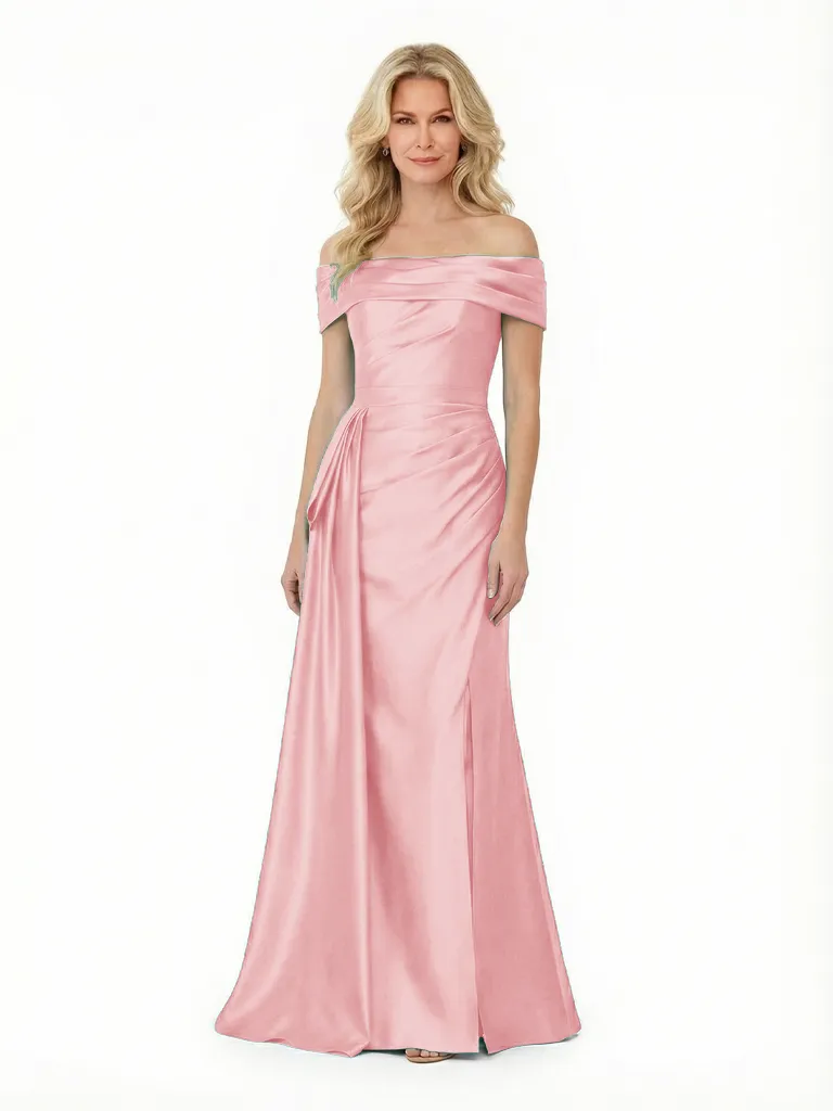 Stunning Off The Shoulder Mermaid Dress For Mother Of The Groom With Waist Drape sold by ChicSew product image thumbnail 5