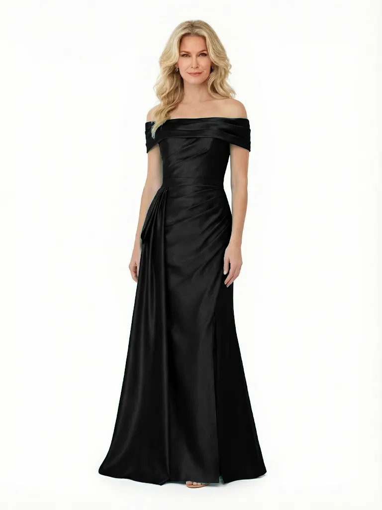 Stunning Off The Shoulder Mermaid Dress For Mother Of The Groom With Waist Drape sold by ChicSew product image thumbnail 3