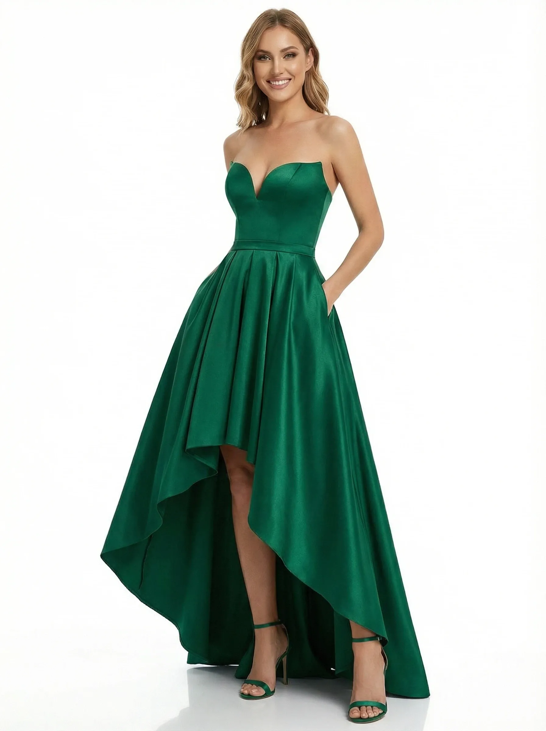 ChicSew Classy Sweetheart Strapless High-Low Formal Prom Gowns sold by ChicSew