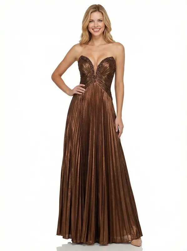 Sexy Sweetheart Metallic Floor Length Party Prom Dress Gown sold by ChicSew