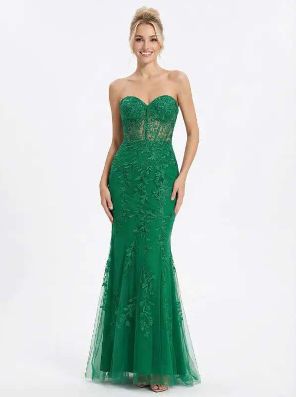 Unique Sweetheart Lace Mermaid Luxury Formal Evening Gown sold by ChicSew