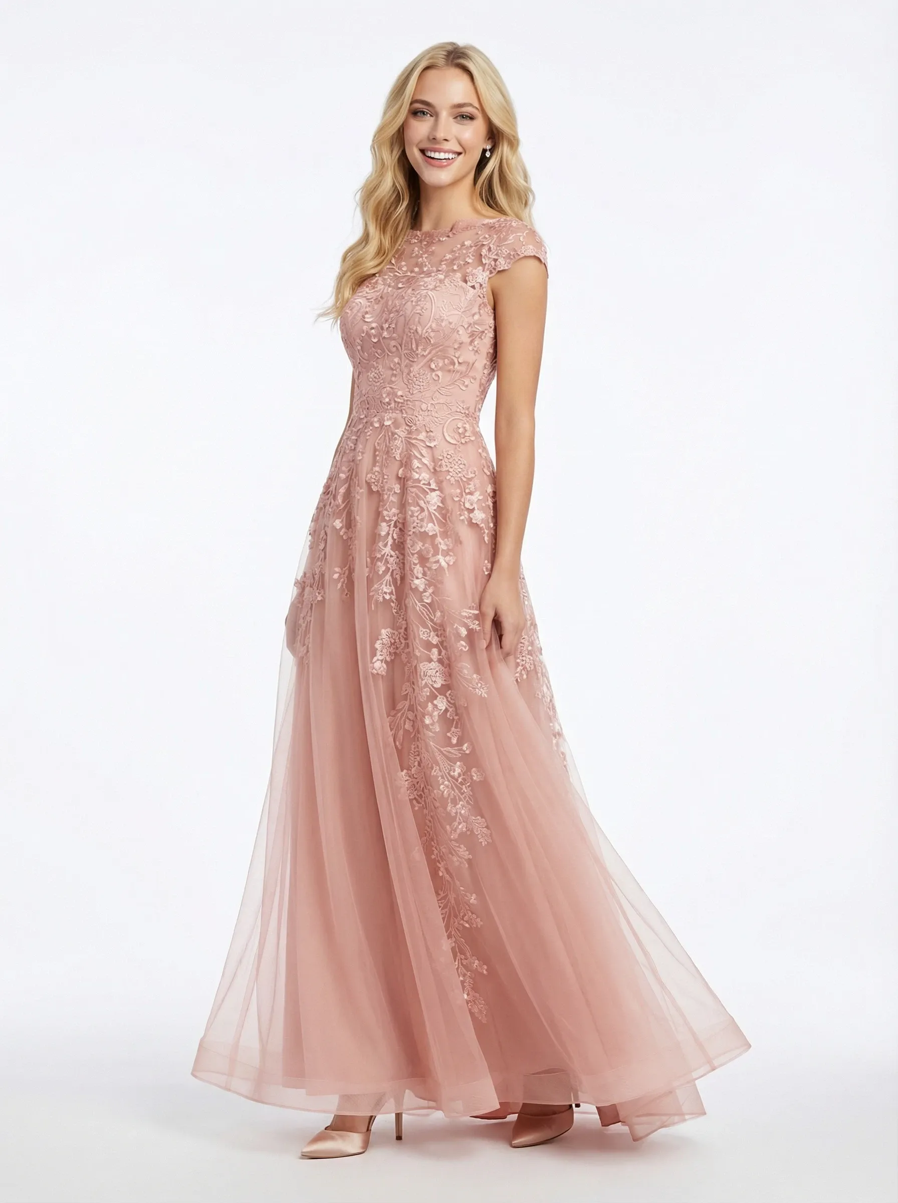 Elegant Illusion Lace A-line Long Party Prom Dresses sold by ChicSew