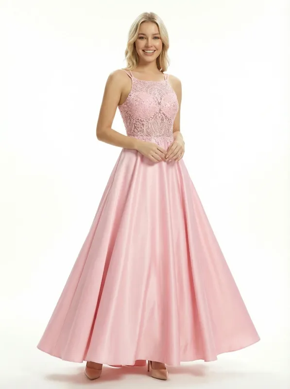 Modern Satin Cut Out Lace Beaded Sweetheart A-line Prom Dresses sold by ChicSew