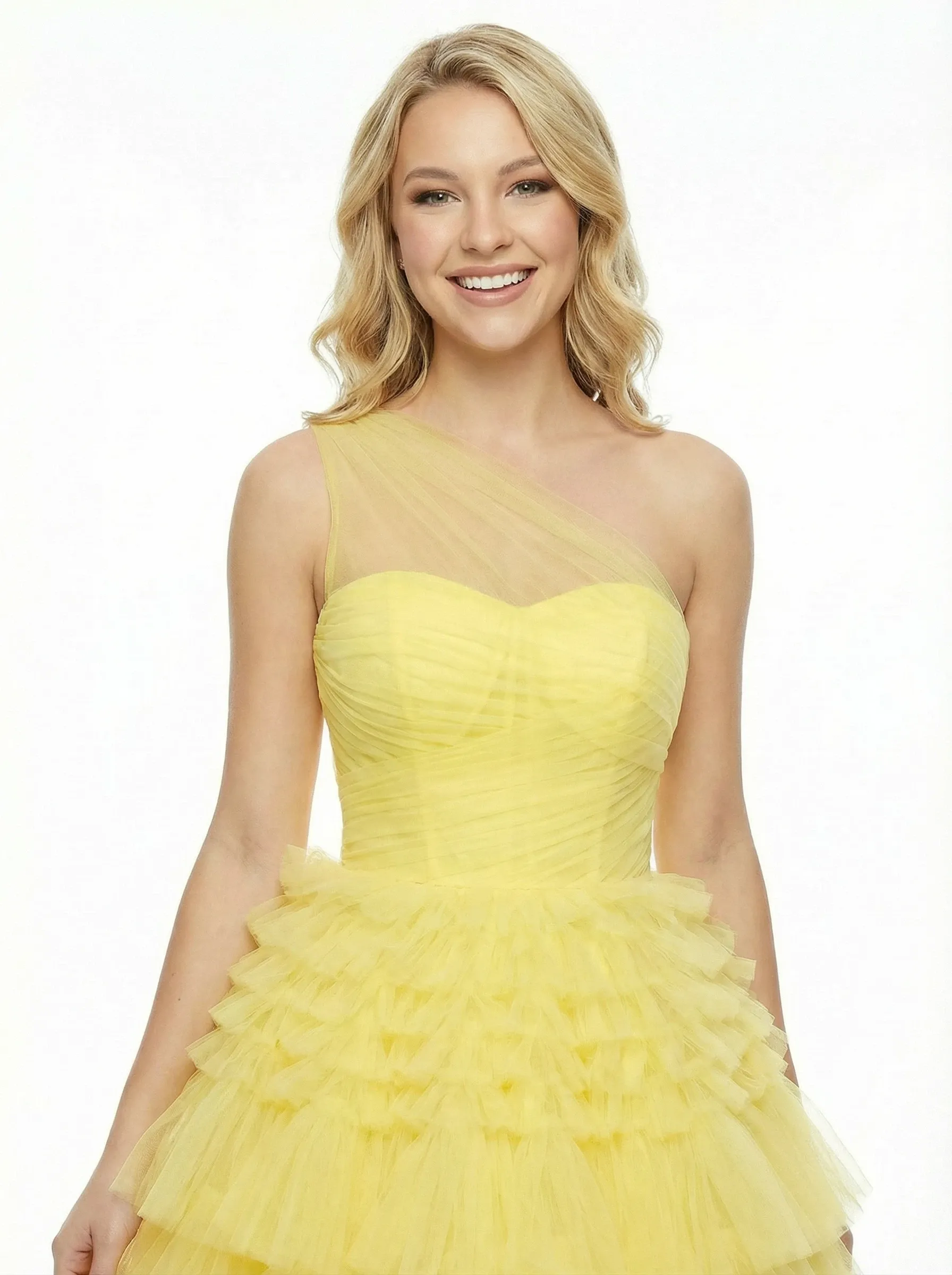 Elegant Tulle Lace Ruffles Off The Shoulder Ball Gown Prom Dress sold by ChicSew product image thumbnail 2