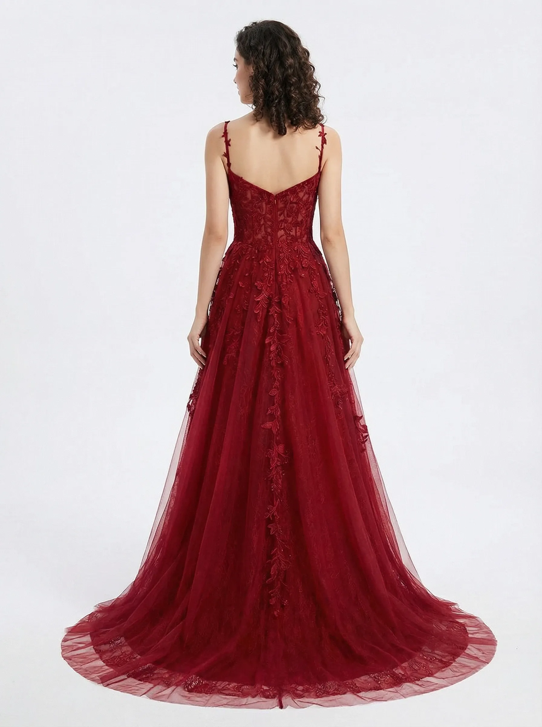 Elegant Lace Beaded Strapless A-line Long Party Prom Dresses sold by ChicSew product image thumbnail 2
