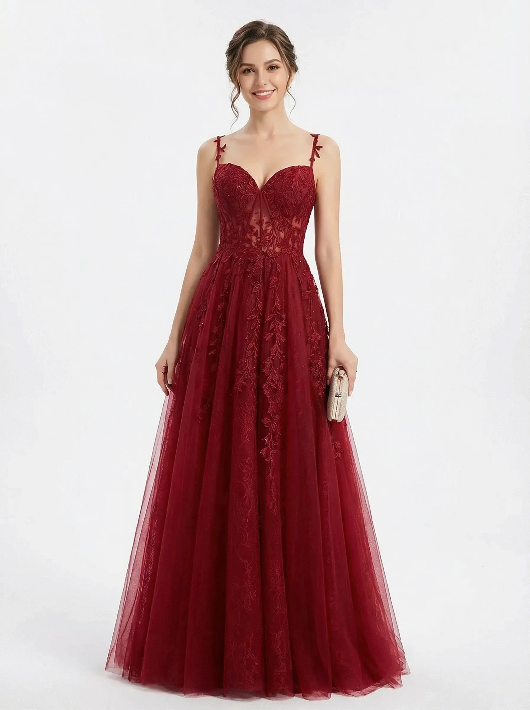 Elegant Lace Beaded Strapless A-line Long Party Prom Dresses sold by ChicSew
