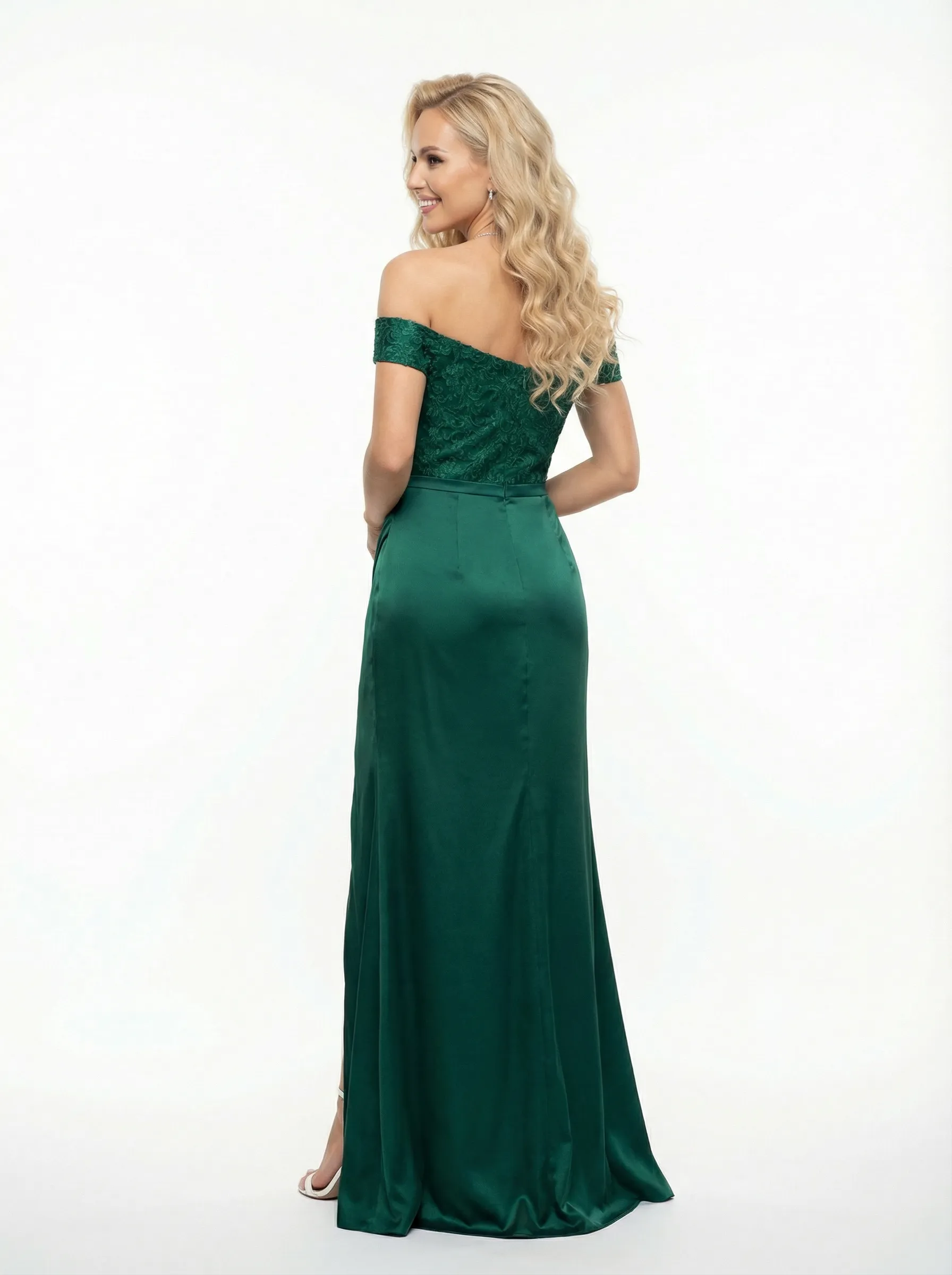 Elegent Floor-Length Off The Shoulder Lace Mermaid Satin Party Prom Dresses sold by ChicSew product image thumbnail 3