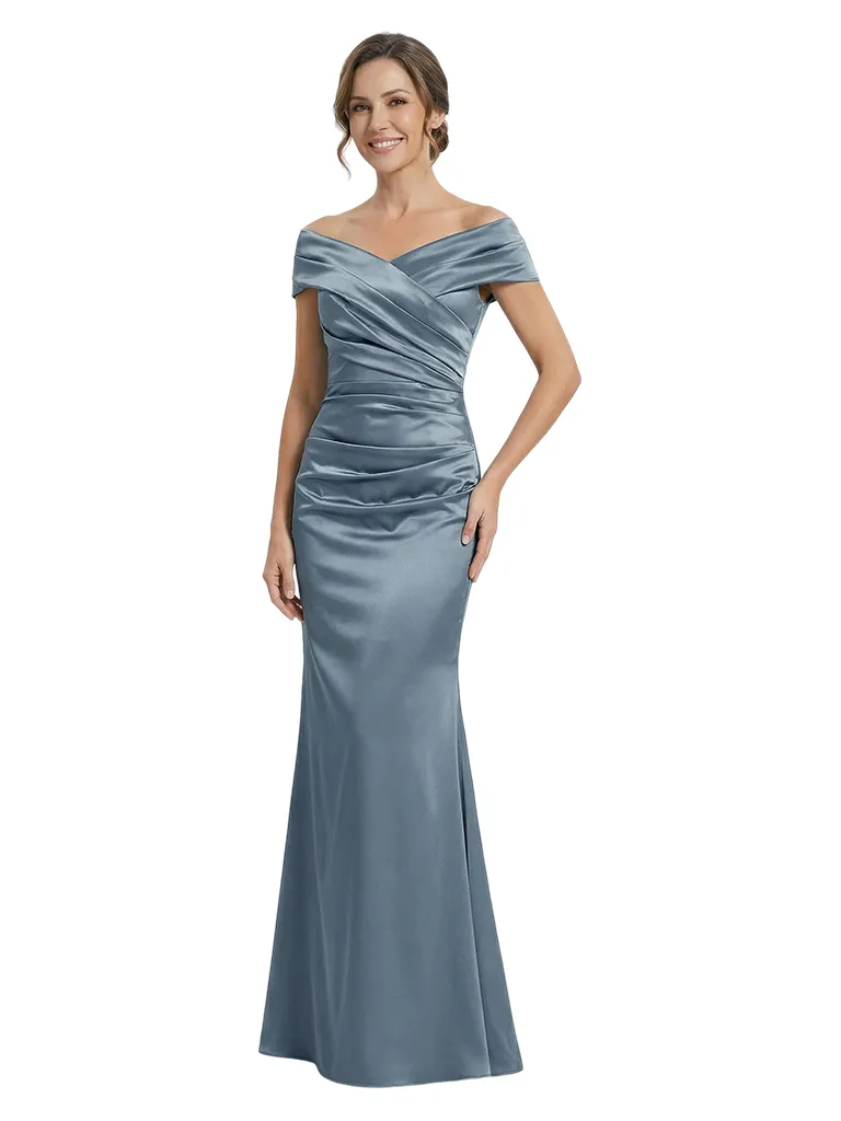Elegant Off Shoulder Ruched Mermaid Mother Of The Bride Dresses sold by ChicSew